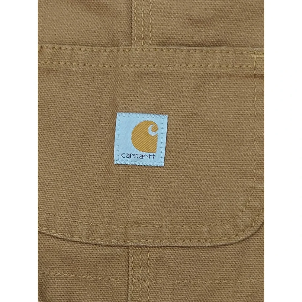 Carhartt Overalls Toddler 3T Brown Duck Canvas Flannel Lined Bib Double Knee